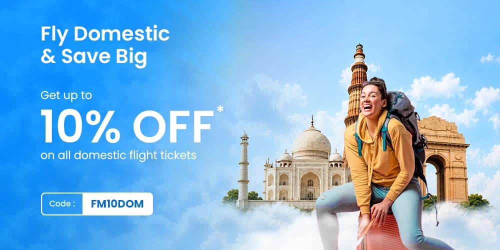 Domestic flight discount up to 10% off