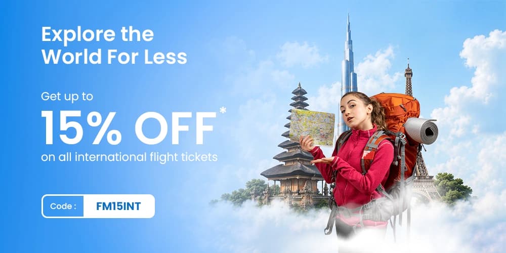 International flight discount up to 15% off
